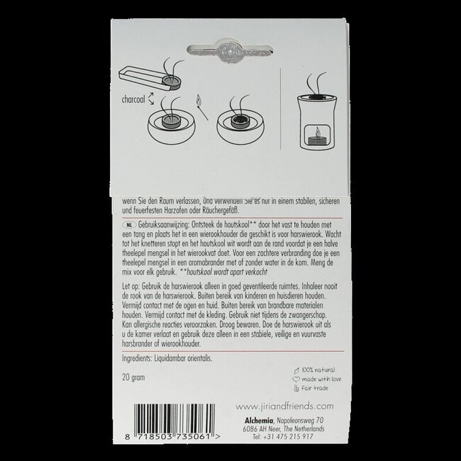 Jiri & Friends Encens en résine storax de Turquie 20 g