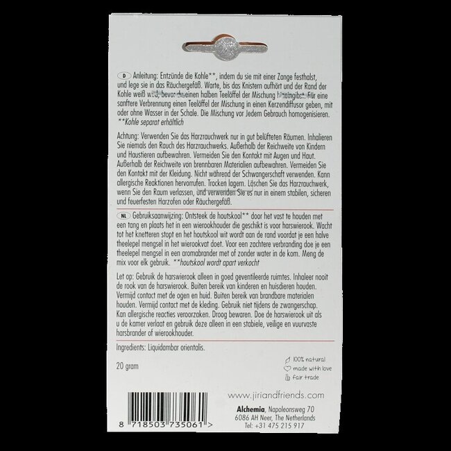 Jiri & Friends Harswierook storax from Turkey 20 Gram