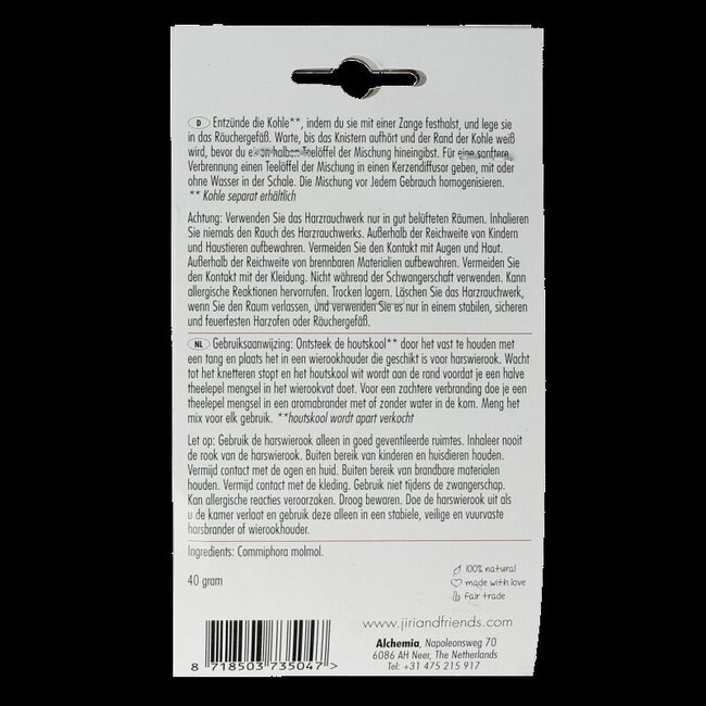 Jiri & Friends Harswierook myrrh from Somalia 40 Gram