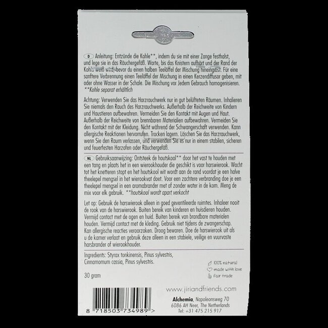 Jiri & Friends Encens en résine Winter Calm 30 g