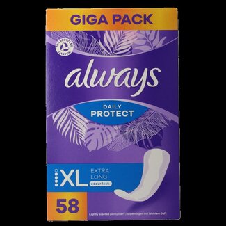 Always Always Protège-slips Daily Protection Extra Long 58 pièces