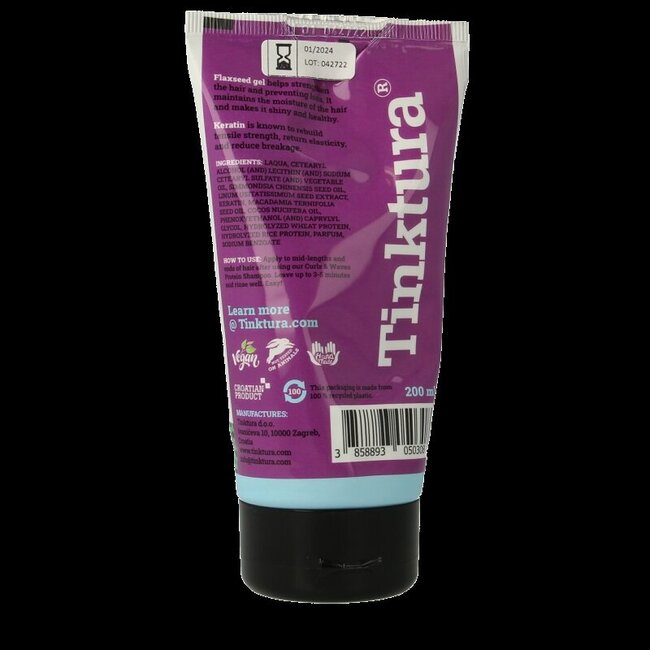 Tinktura Wow curls & waves conditioner keratine flaxseed 200 Milliliter
