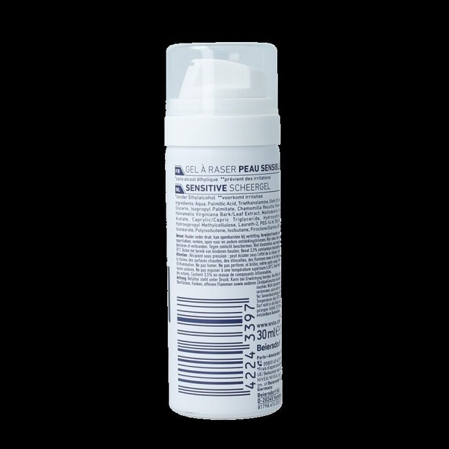 Gel de rasage Nivea Men Sensitive mini 30 millilitres