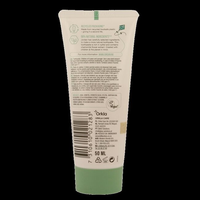 Dentifrice Jordan Green Clean Junior 6+ 50 ml