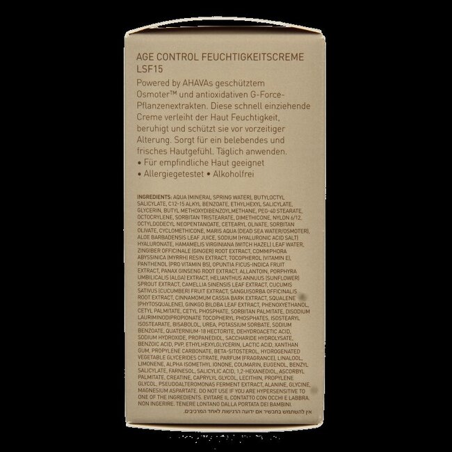 Ahava Men age control moisturizing gezichtcreme SPF15  50 Milliliter