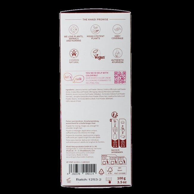 Khadi Coloration Capillaire Henna Amla & Jatropha 100 g