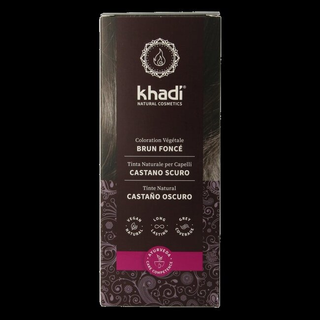 Khadi Haarkleur dark brown 100 Gram