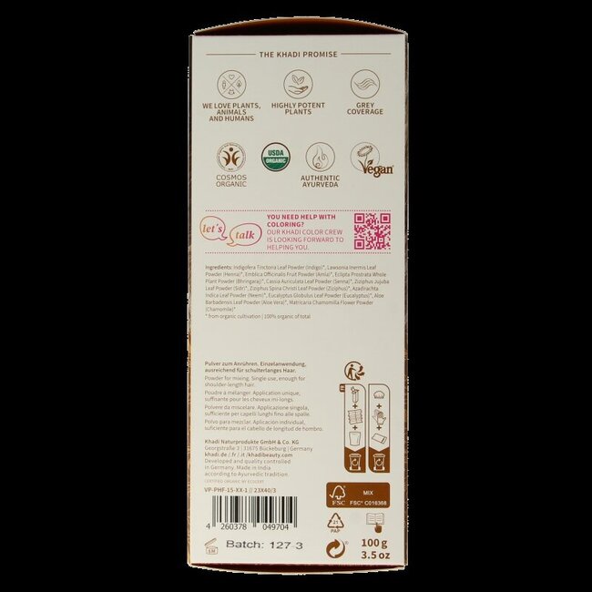 Khadi Coloration capillaire brun doré 100 g