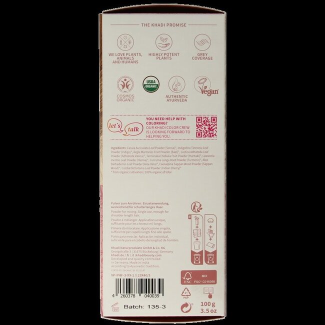 Khadi Haarkleur light blond 100 Gram