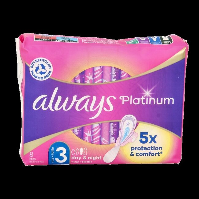 Maandverband platinum ultra night 8 Stuks
