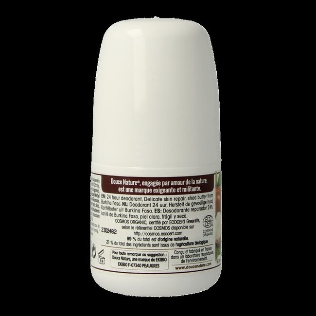 Douce Nature Déodorant roll-on au beurre de karité bio 24h 50 ml