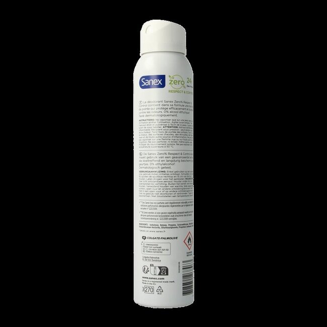 Sanex Déodorant spray zero% respect & control 200 ml