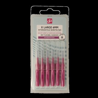 DA Interdentale borstel XL 6mm flexibel handvat 6 Stuks