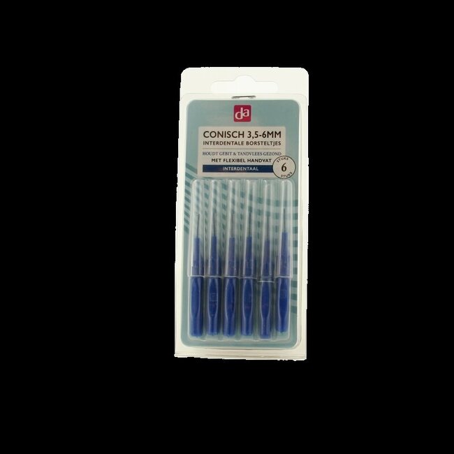 Interdentale borstel con 3.5/6mm flexibel handvat 6 Stuks