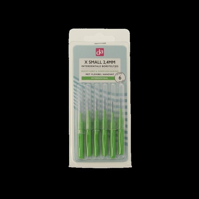 DA Interdentale borstel XS 2.4mm flexibel handvat 6 Stuks