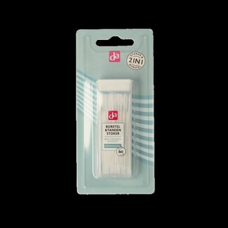 DA Borstel en tandenstoker 2-in-1 60 Stuks