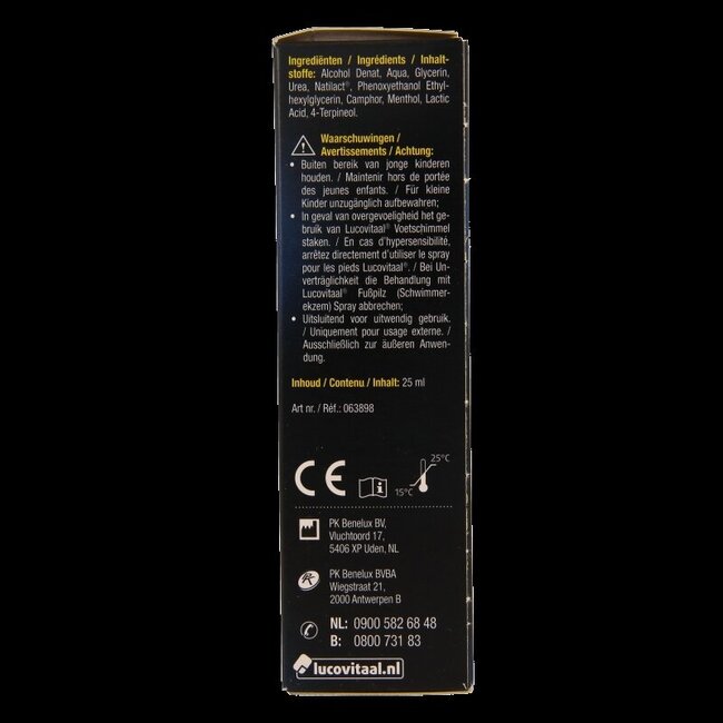 Lucovitaal Spray contre les mycoses des pieds et le pied d'athlète 25 ml