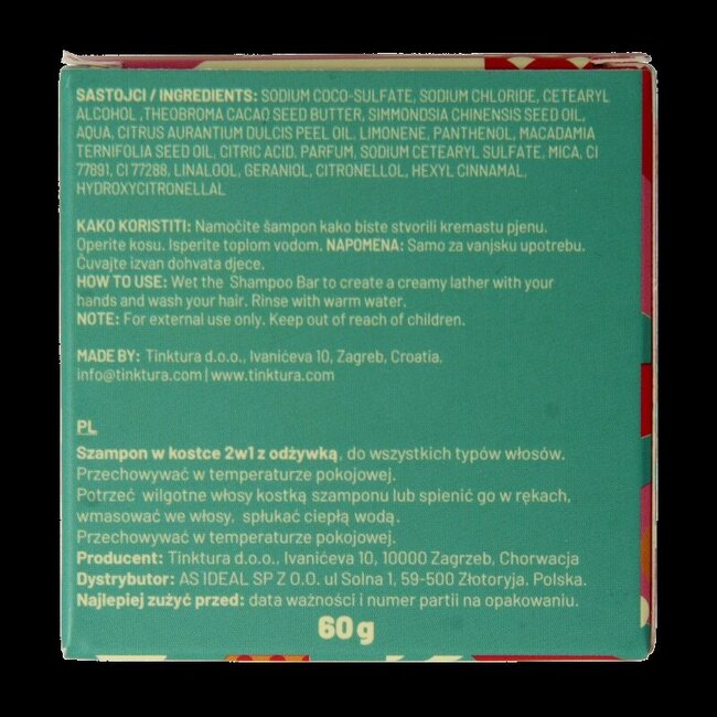 Tinktura Shampoo bar 2-in-1 shampoo/conditioner 1 Stuks