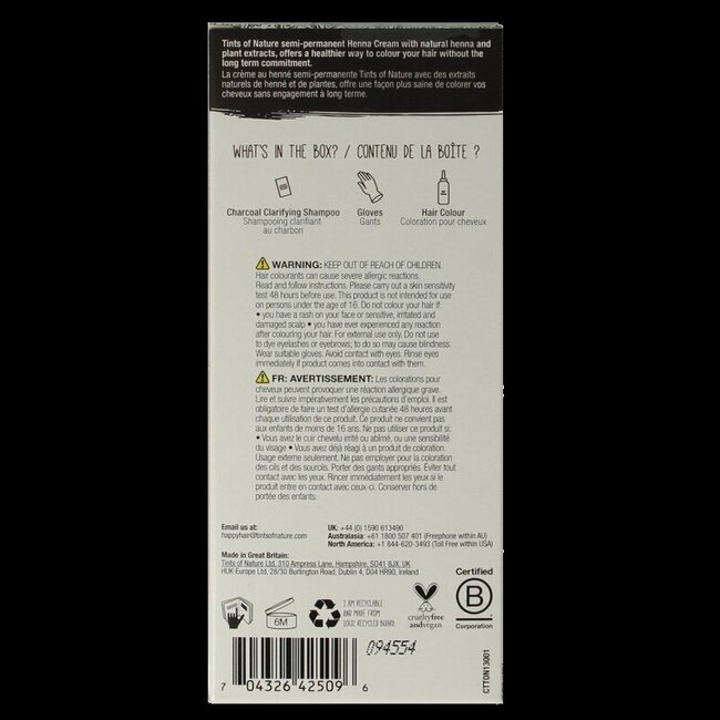 Tints Of Nature Crème au henné châtain foncé semi-permanente 70 ml