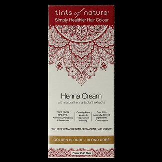 Tints Of Nature Tints Of Nature Crème au henné blond doré semi-permanente 70 ml