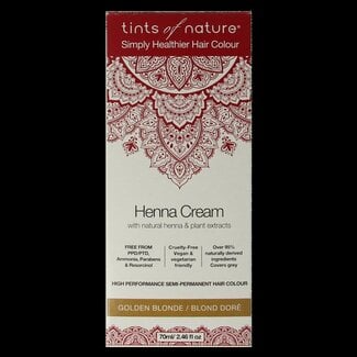 Tints Of Nature Tints Of Nature Henna cream golden blond semi permanent 70 Milliliter