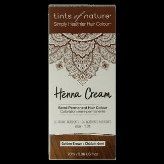 Tints Of Nature Tints Of Nature Crème au henné châtain doré semi-permanente 70 ml