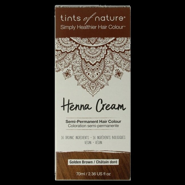 Henna cream golden brown semi permanent 70 Milliliter