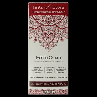 Tints Of Nature Henna cream mahogany red semi permanent 70 Milliliter