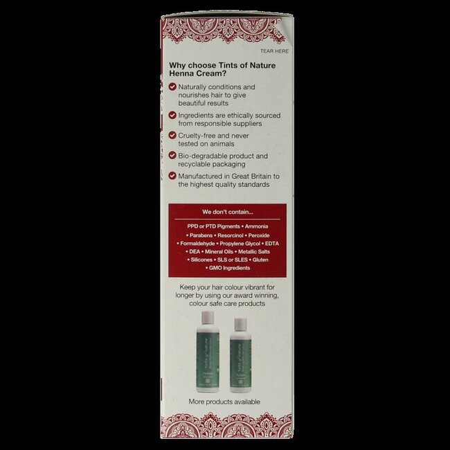 Tints Of Nature Henna Cream rouge acajou semi-permanent 70 ml