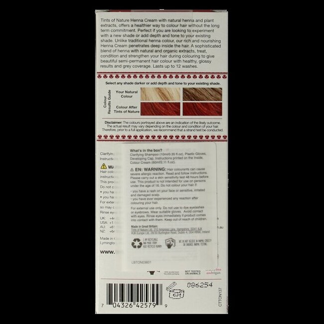 Tints Of Nature Henna cream red semi permanent 70 Milliliter