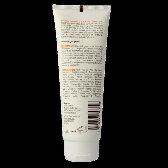 Lait solaire Biodermal enfants SPF 50+ 125 millilitres