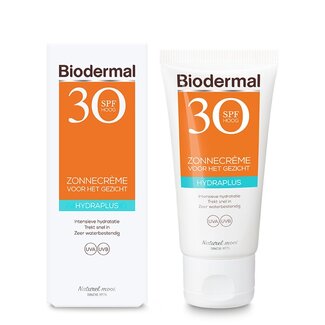 Biodermal Biodermal Crème solaire visage hydraplus SPF30 50 ml