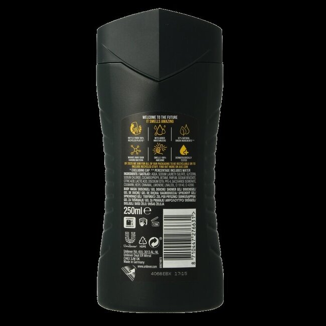 AXE Showergel collision leather & cookies 250 Milliliter