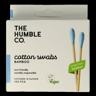 The Humble Co The Humble Co Wattenstaafjes bamboe blauw 100 Stuks