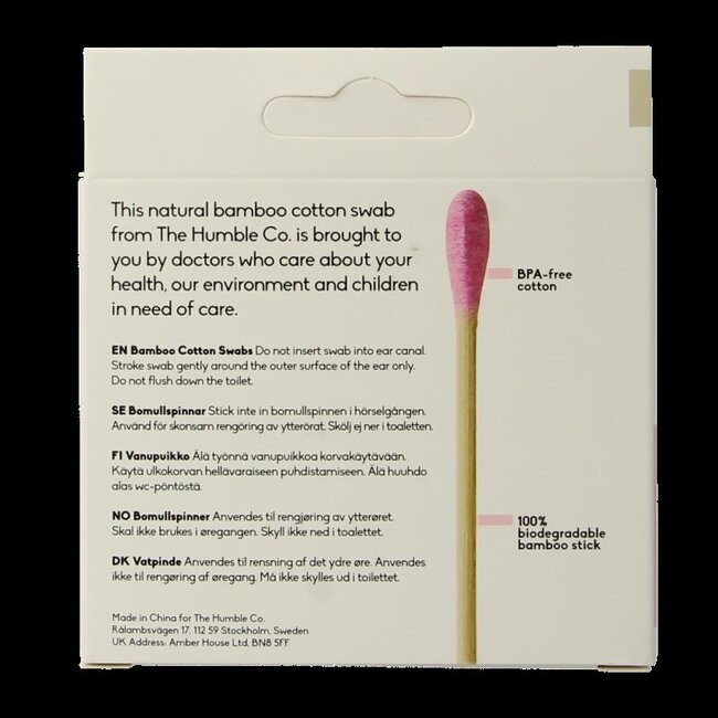 The Humble Co Wattenstaafjes bamboe paars 100 Stuks