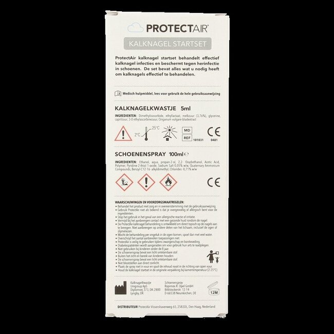 Protectair Kalknagel startset kalknagelkwastje en schoenspray 1 Set