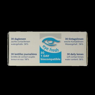 Eyefresh Lentilles de contact journalières Eyefresh -1.25, 30 pièces