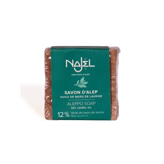 Najel Aleppo Savon d'Alep Najel à l'huile de baies de laurier 12 % 100 g