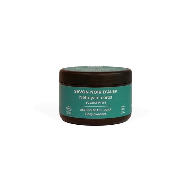 Aleppo zeep scrub zwart eucalyptus 180 Gram