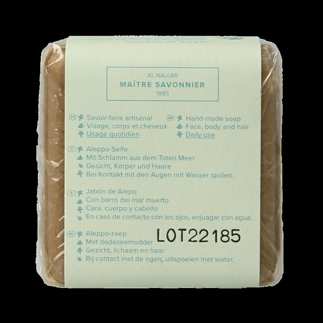 Najel Aleppo Aleppo zeep scrub dode zee klei 100 Gram