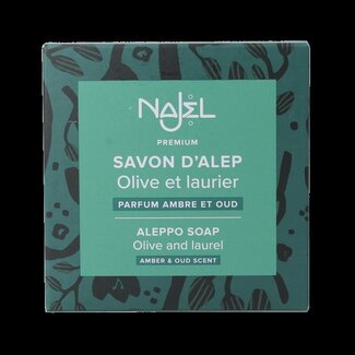 Najel Aleppo Savon d'Alep Najel Ambre Oud sur corde 150 grammes