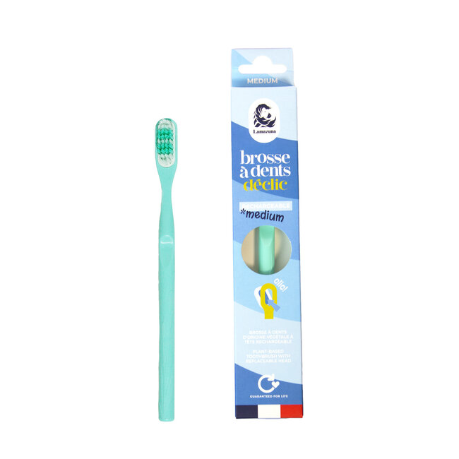 Toothbrush medium water green 1 Stuks