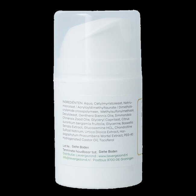 Crème musculaire et articulaire Liever Gezond 50 grammes