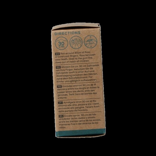 Georganics Dental floss english peppermint 30 meter 1 Stuks