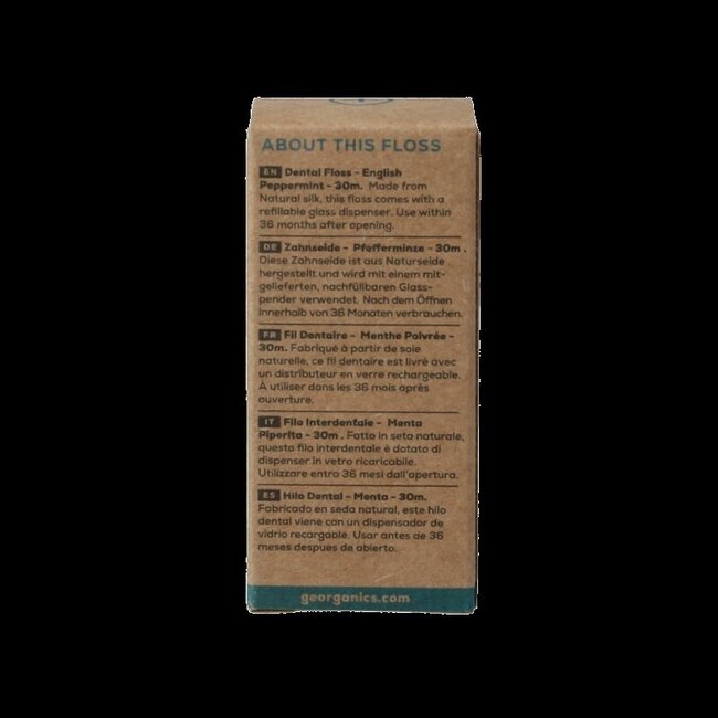 Georganics Dental floss english peppermint 30 meter 1 Stuks