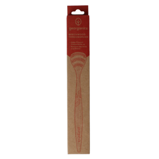 Georganics Tongue brush medium beechwood 1 Stuks