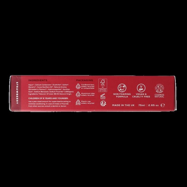Georganics Fluor toothpaste kids strawberry tube 75 Milliliter