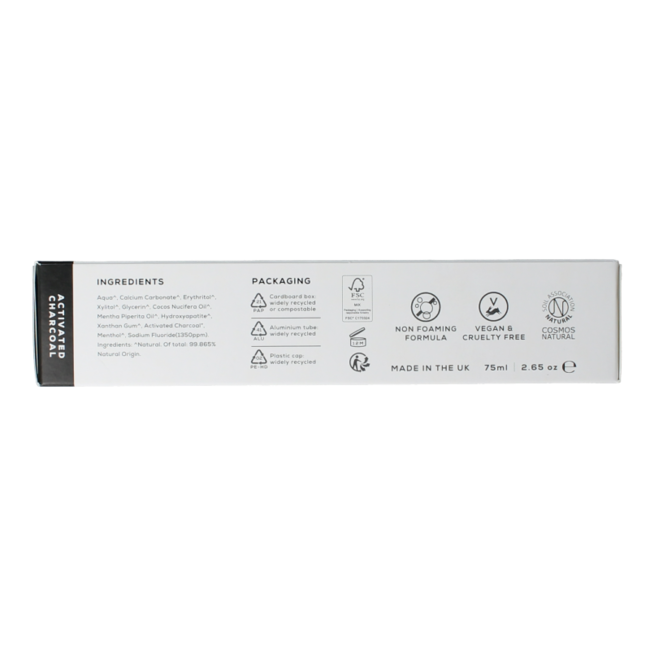 Georganics Fluor toothpaste charcoal tube 75 Milliliter