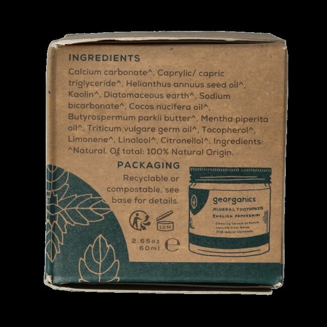 Georganics Mineral-rich toothpaste english peppermint 60 Milliliter