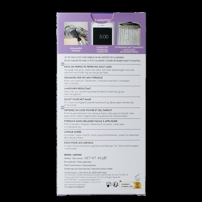 Just For Men Touch of grey T-55 zwart 40 Gram